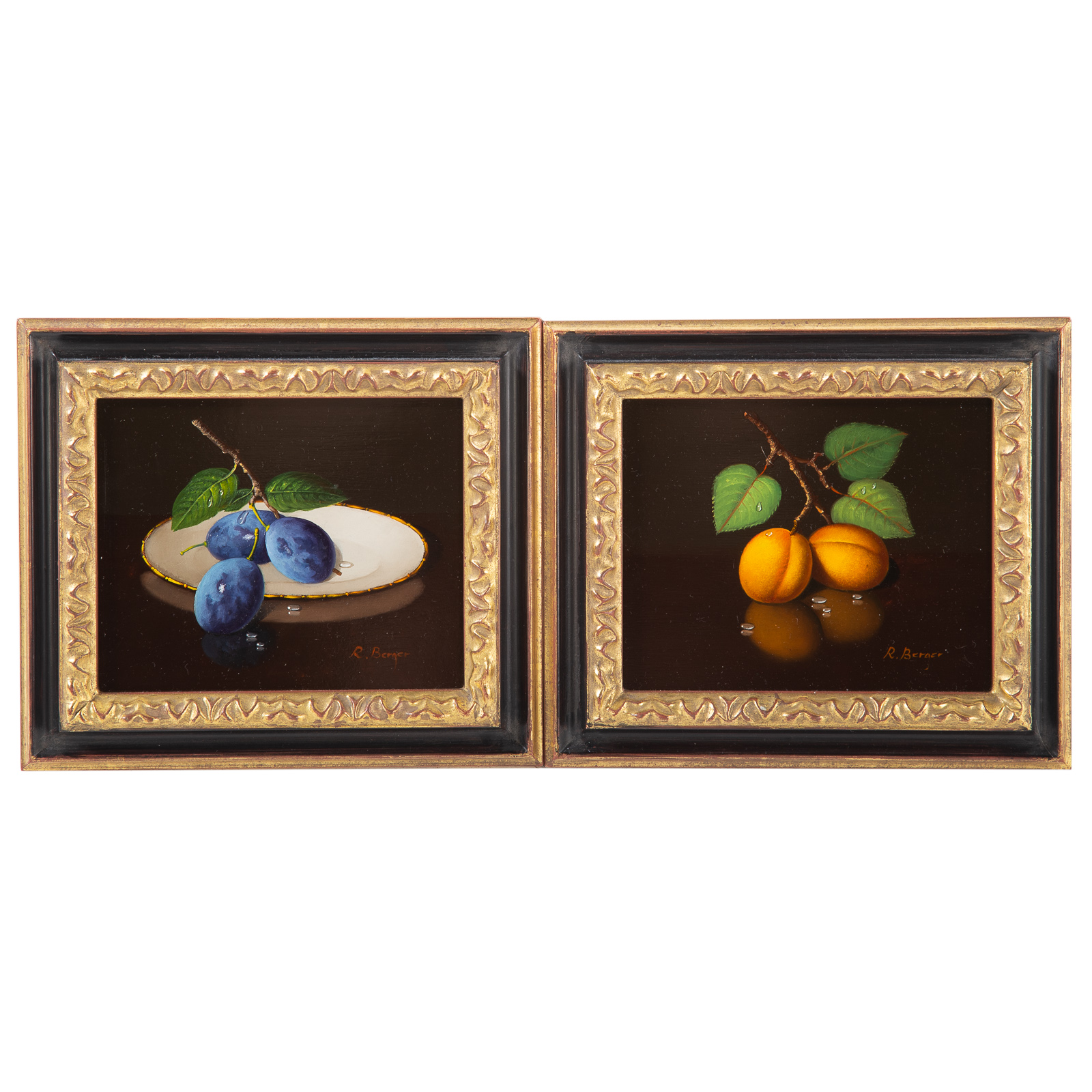 Appraisal: L RATH BERGER TWO FRUIT STILL LIFES OIL Ladislaus Rath