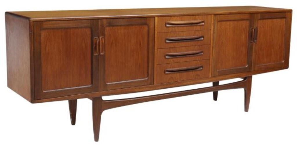 Appraisal: Mid-century modern teakwood sideboard c s having four drawers at