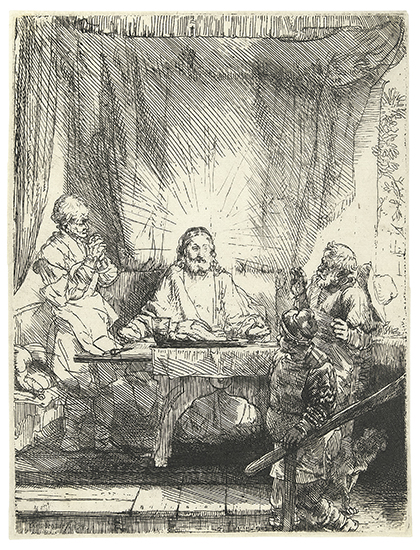 Appraisal: REMBRANDT VAN RIJN Christ at Emmaus The Larger Plate Etching