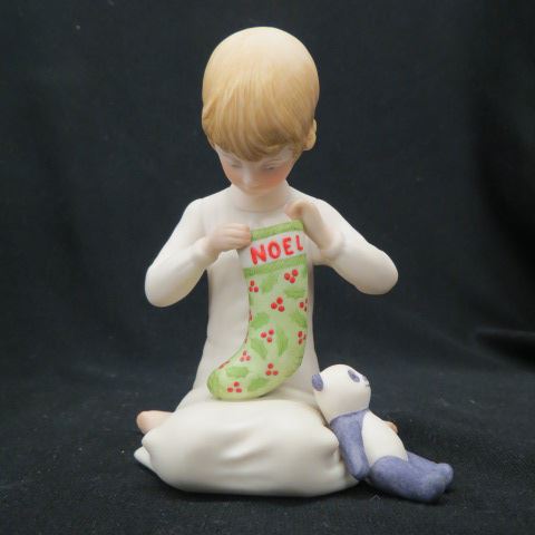 Appraisal: Cybis Porcelain Figurine of Child with ChristmasStocking excellent