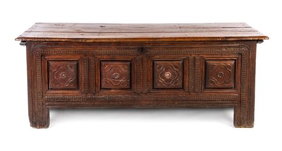 Appraisal: Sale Lot A Continental Walnut Coffer th th century the