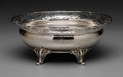 Appraisal: German Silver Center Bowl late th early th century openwork