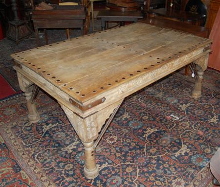 Appraisal: INDIAN TEAK DINING TABLE LATE TH EARLY TH CENTURY the