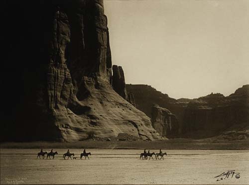 Appraisal: CURTIS EDWARD S - Canyon de Chelley Sepia-tone border print