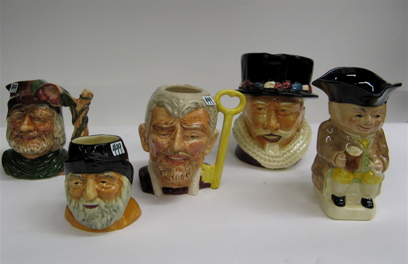 Appraisal: COLLECTION ENGLISH CHARACTER JUGS A TOBY JUG pieces including the