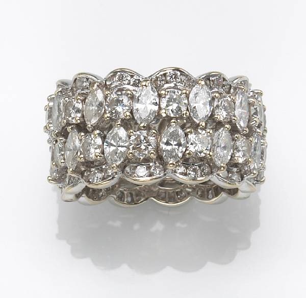 Appraisal: A diamond and k white gold eternity band estimated total