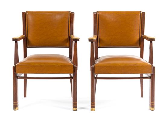 Appraisal: Sale Lot A Pair of French Art Deco Armchairs having