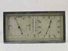 Appraisal: An unusually large combination clock barometer and thermometer in chrome