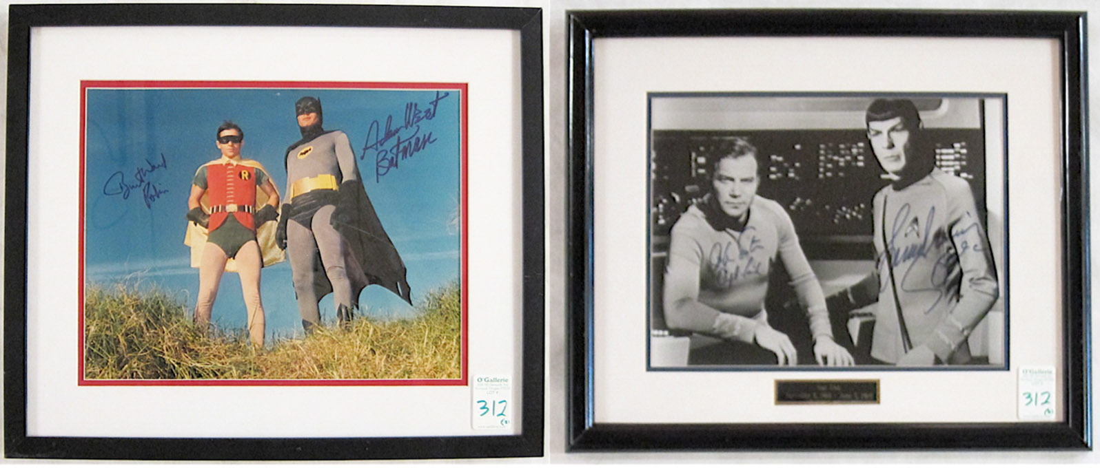 Appraisal: TWO AUTOGRAPHED PHOTOGRAPHS William Shatner Captain Kirk and Leonard Nimoy