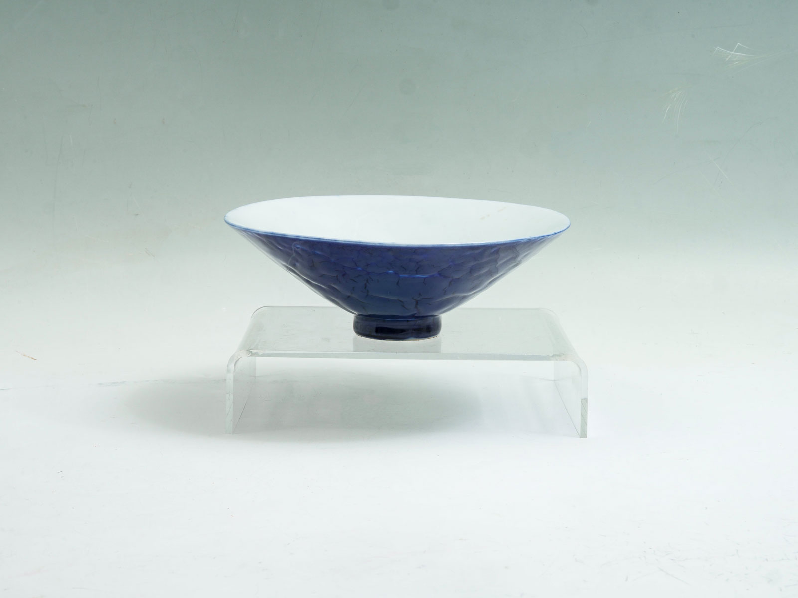 Appraisal: BLUE GLAZED CHINESE PORCELAIN CONICAL BOWL Chinese porcelain conical bowl