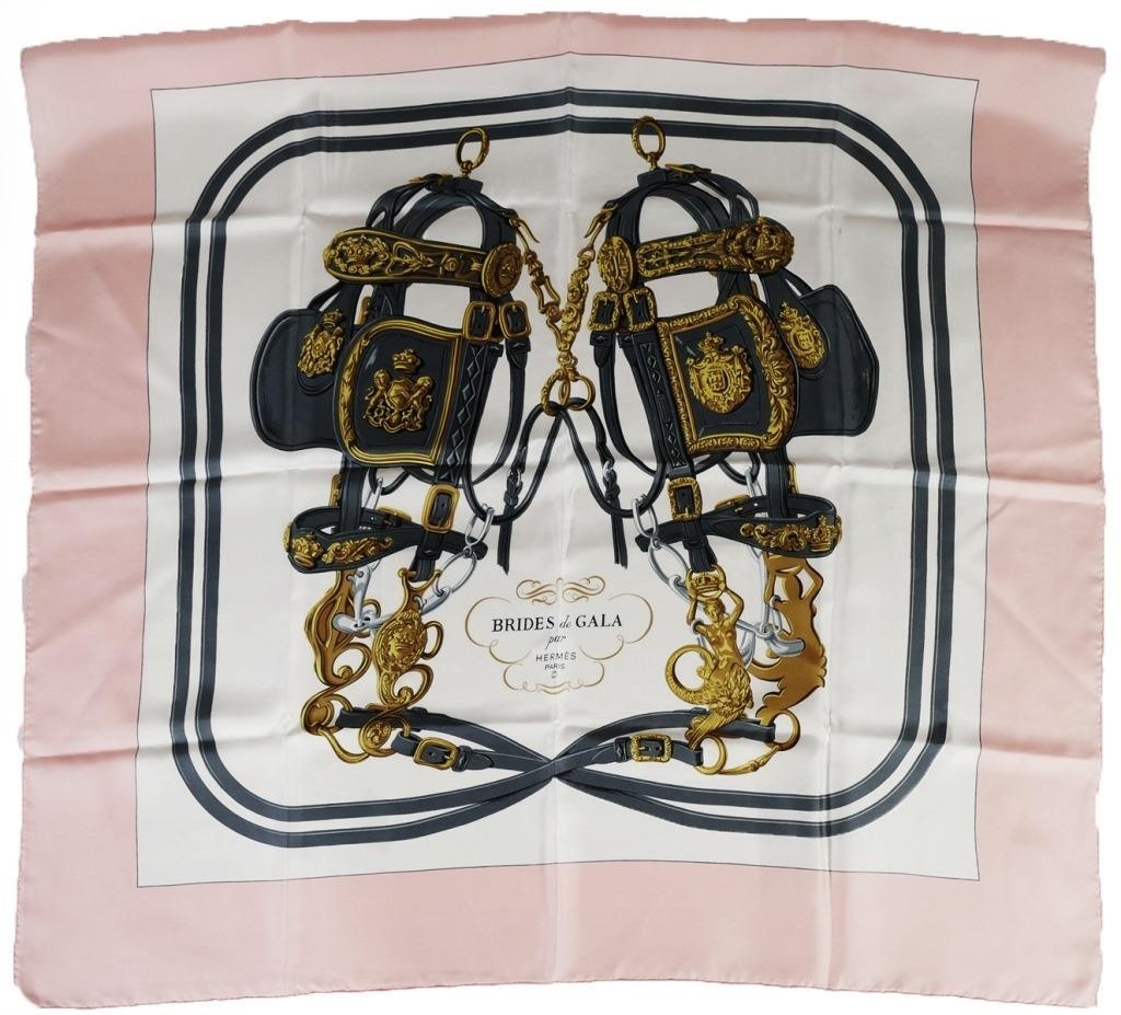 Appraisal: Hermes silk scarf Pink ground No box Measures X Excellent