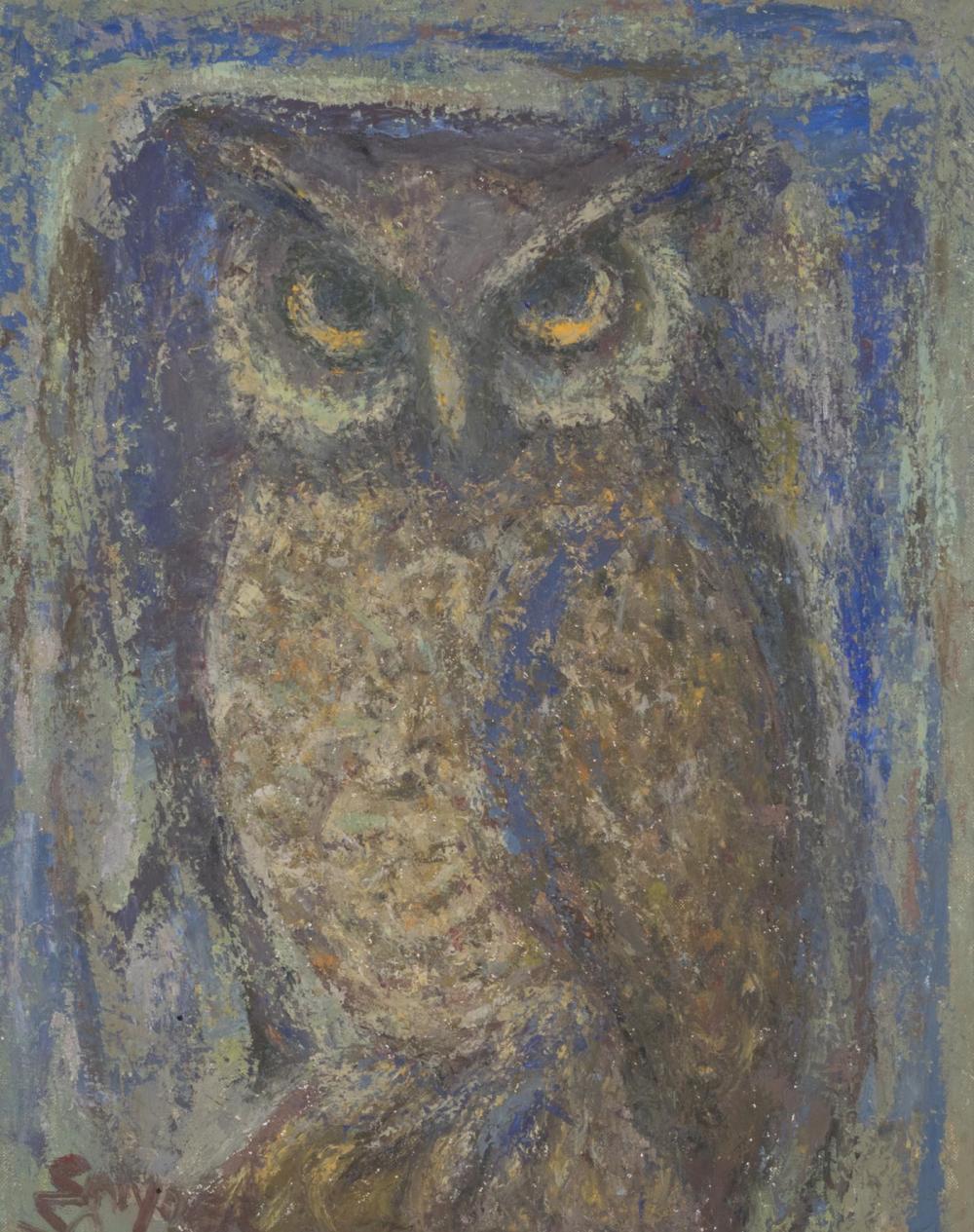 Appraisal: AMANDA TESTER SNYDER Oregon - oil on board Owl Signed