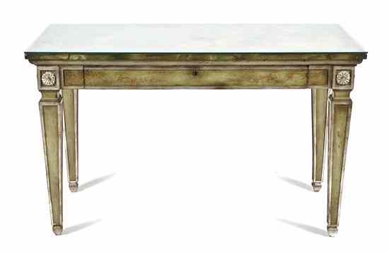 Appraisal: An Italian Painted Walnut Desk having a faux marble grain