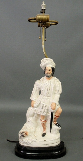 Appraisal: Staffordshire figural group The Lion Slayer c mounted to a