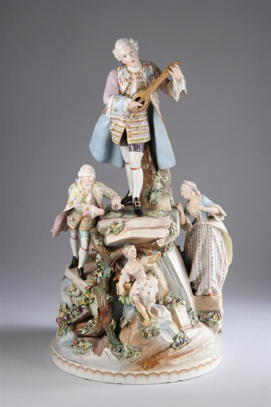 Appraisal: LARGE MEISSEN-STYLE PORCELAIN FIGURAL GROUP late th - early th