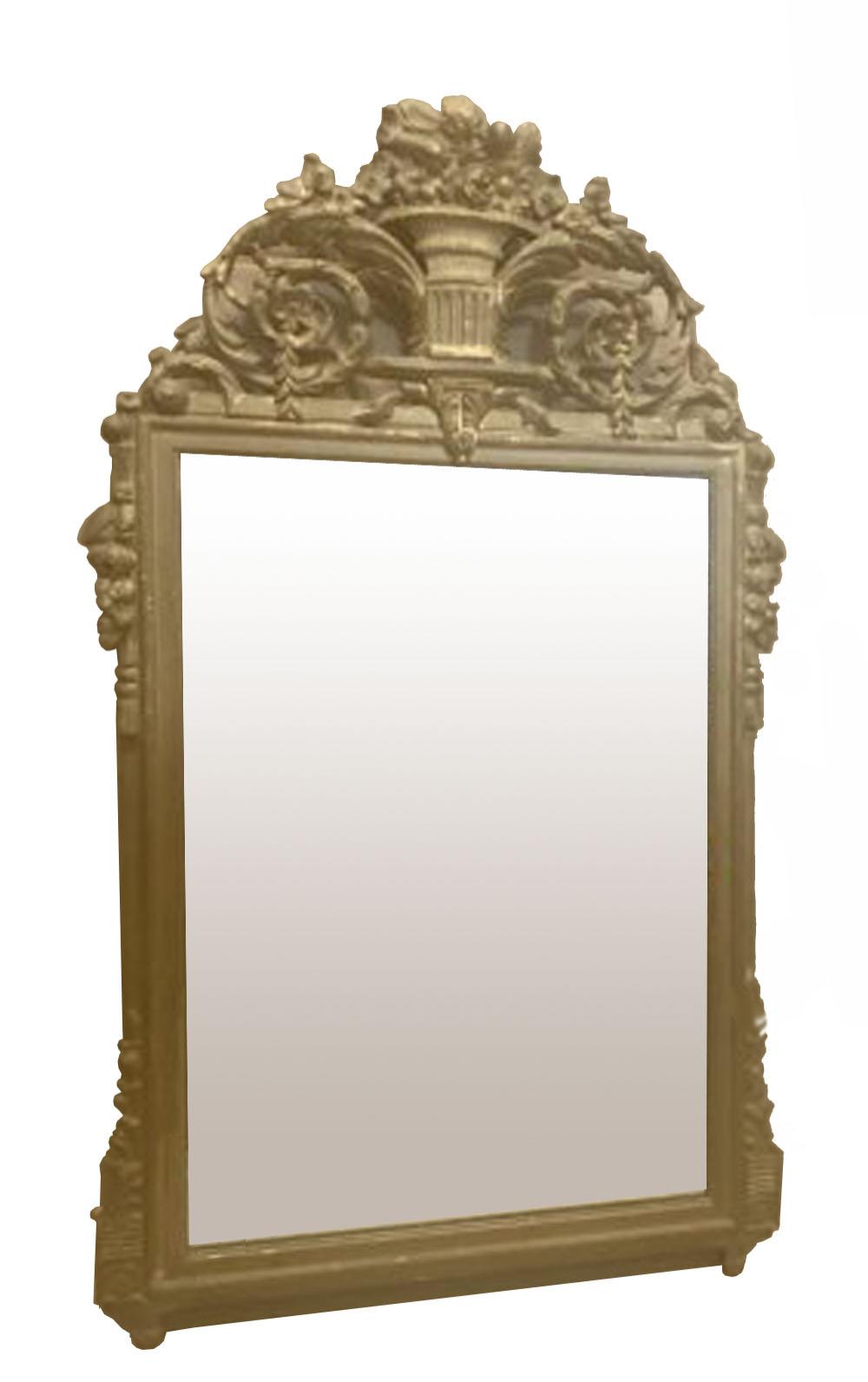 Appraisal: LOUIS XVI GILTWOOD MIRRORPossibly Italian Late th Century Rectangular with