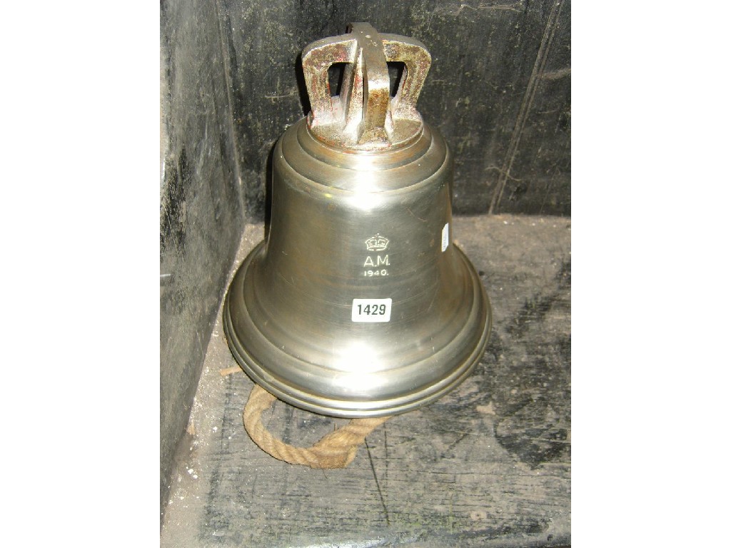 Appraisal: A ships bell stamped AM