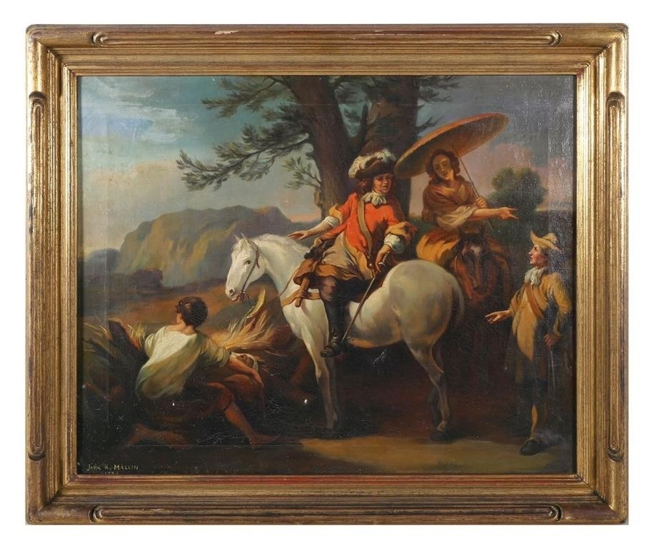 Appraisal: Oil on canvas painting by John A Mallin Austrian -