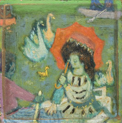 Appraisal: MODERNIST STUDY OF A WOMAN WITH A PARASOL Boat ride