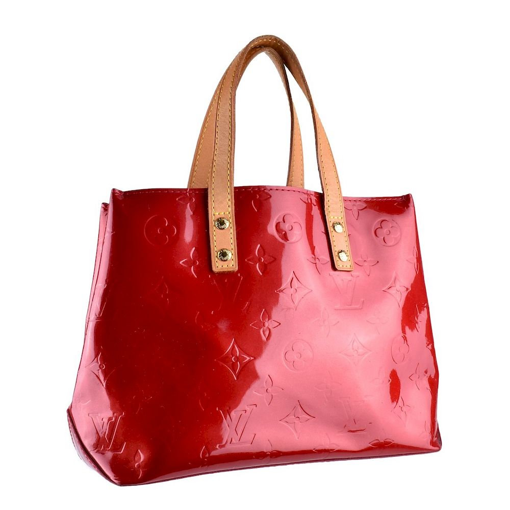 Appraisal: Louis Vuitton Dark Red Monogram Vernis Reade PM Louis Vuitton