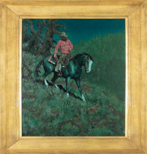 Appraisal: John Jones American - Horse and Rider oil canvas signed