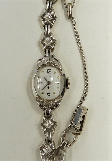 Appraisal: LADY'S ART DECO K GOLD DIAMOND WATCH United States Circa