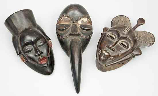 Appraisal: A group of three masks second half th century one