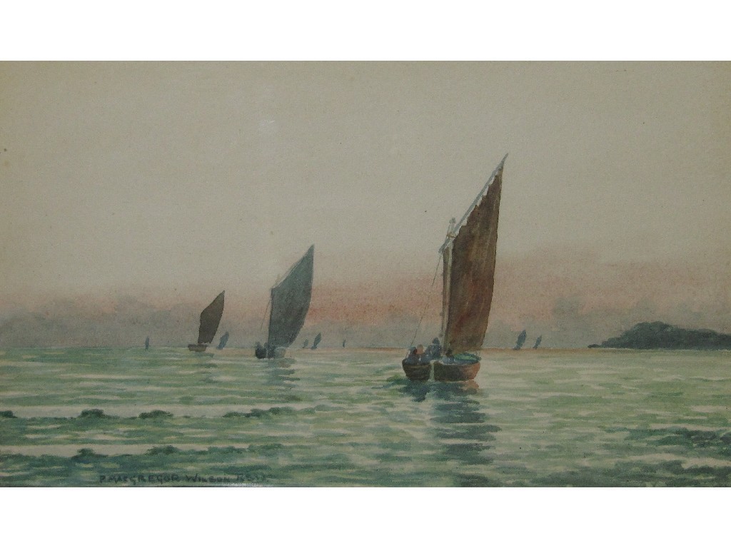 Appraisal: P MacGREGOR WILSON RSW Pair of watercolour coastal scenes with