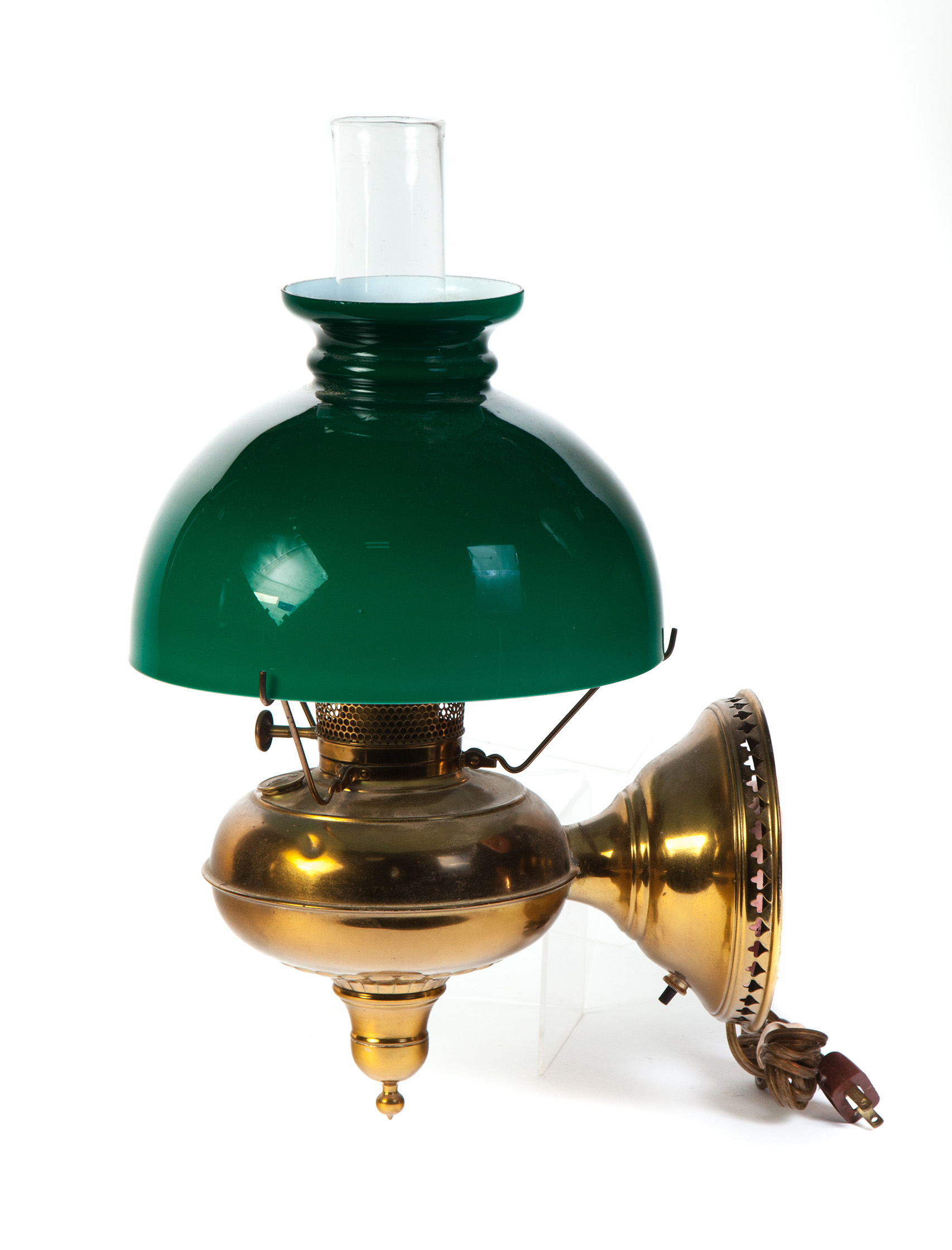 Appraisal: WALL HANGING OIL LAMP BY RAYO American patented February Brass