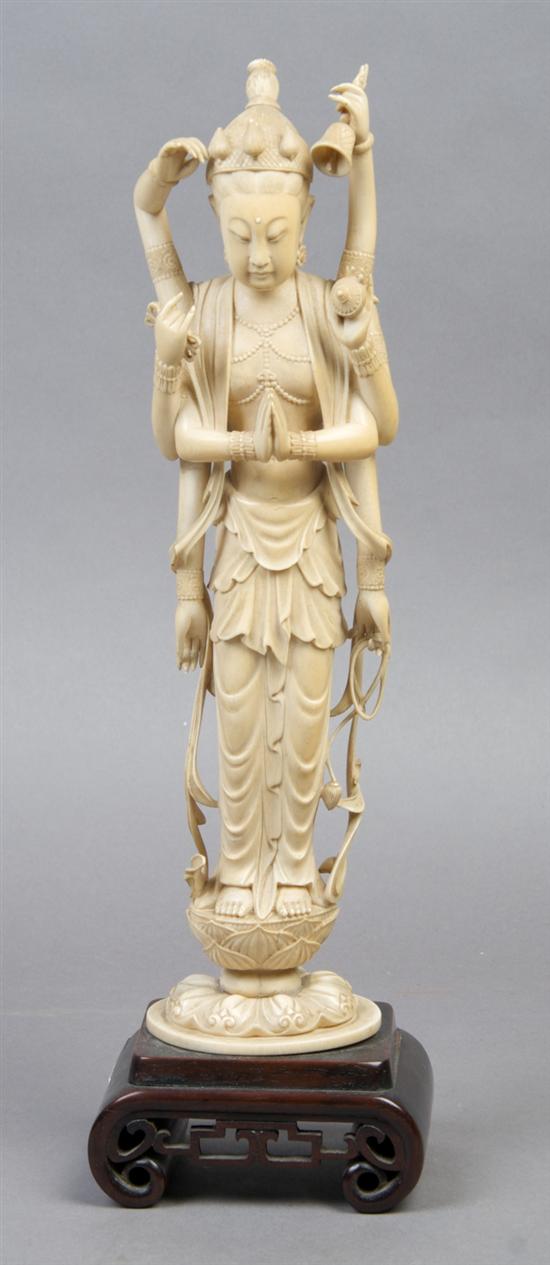 Appraisal: A Chinese Ivory Carving of Guanyin Height of figure inches