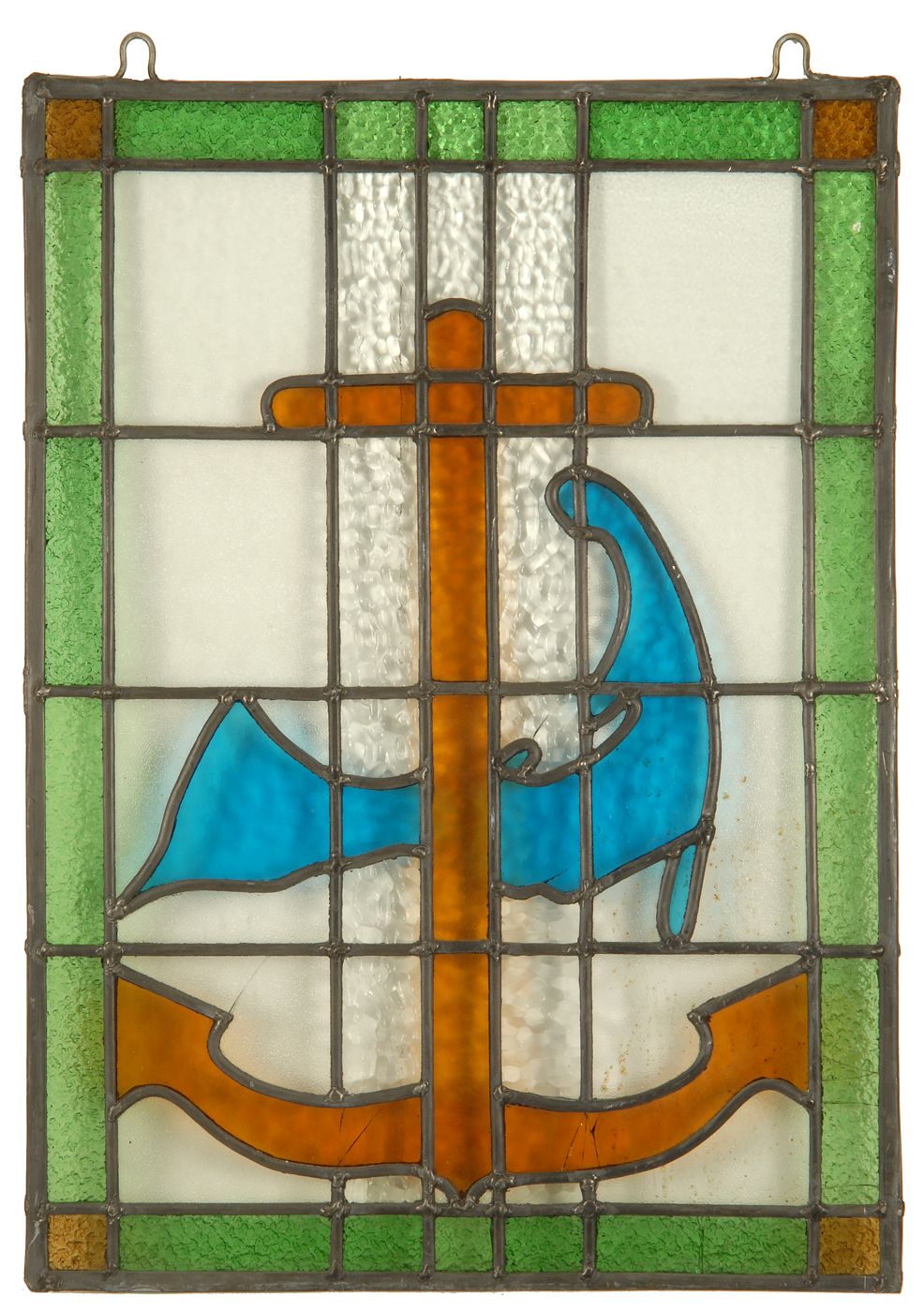 Appraisal: STAINED GLASS WINDOW Depicting an outline of Cape Cod and