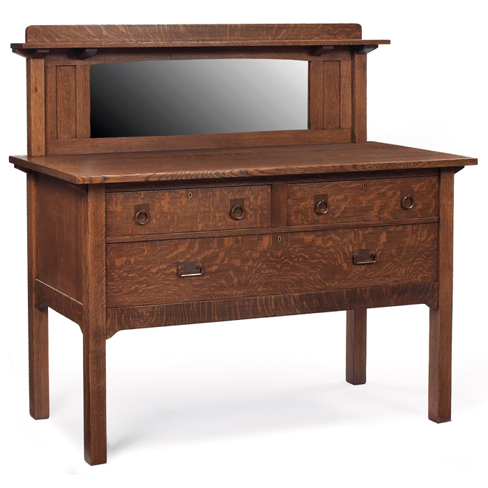 Appraisal: Stickley Brothers sideboard similar to mirrored back over two half