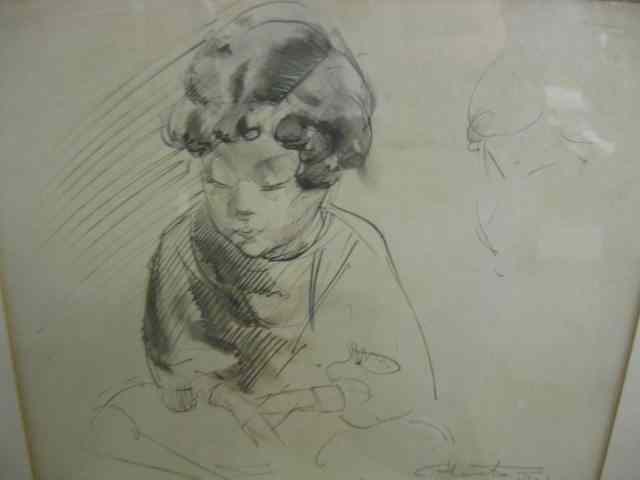 Appraisal: Henry Glintenkamp Glint Drawing seated child from P Bereuet H