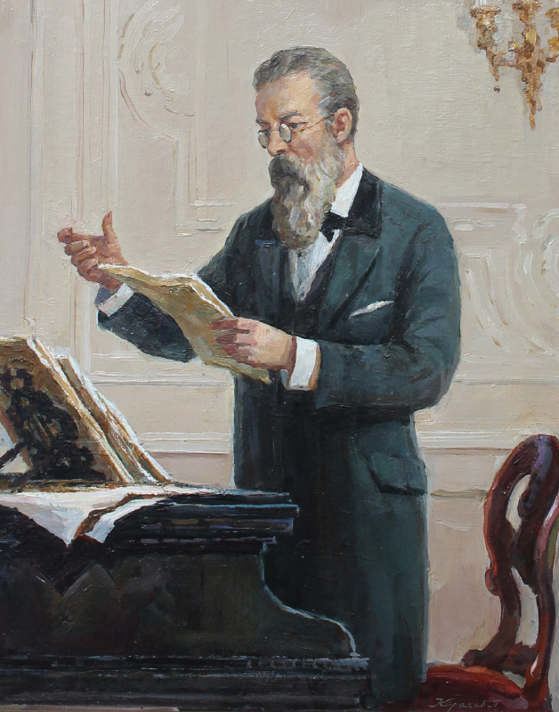 Appraisal: RUSSIAN PORTRAIT PAINTING OF RIMSKY KORSAKOV Portrait of Nikolay Rimsky-Korsakov