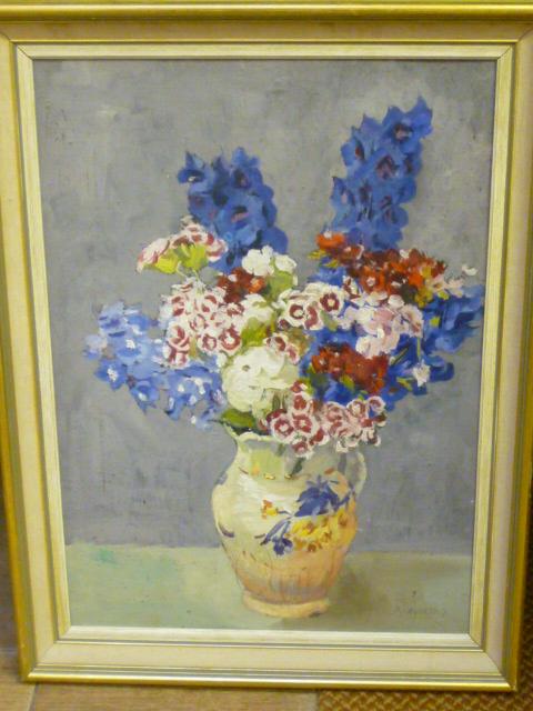 Appraisal: PHILIP NAVIASKY - Still Life with Delphiniums and Sweet Williams