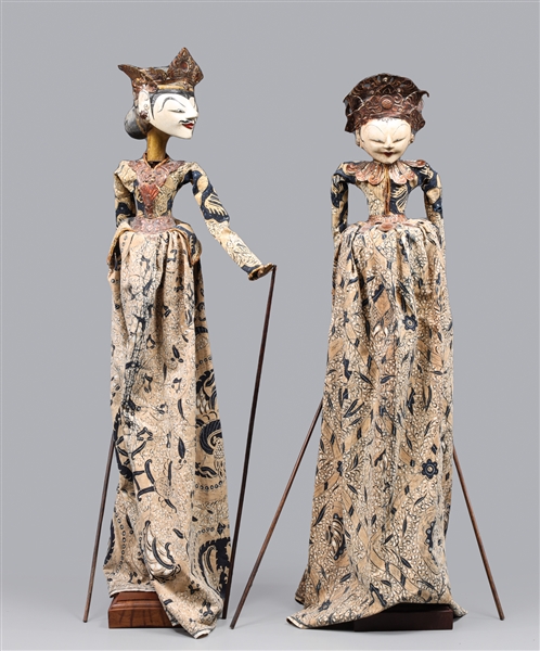 Appraisal: Pair of Indonesian Wayang Golek Cepak style male and female