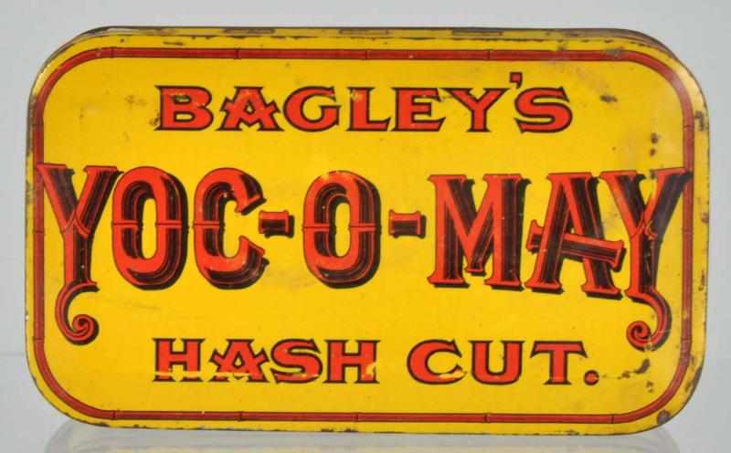 Appraisal: Bagley's Yoc-O-May Tobacco Tin Description Nice example with bold colors