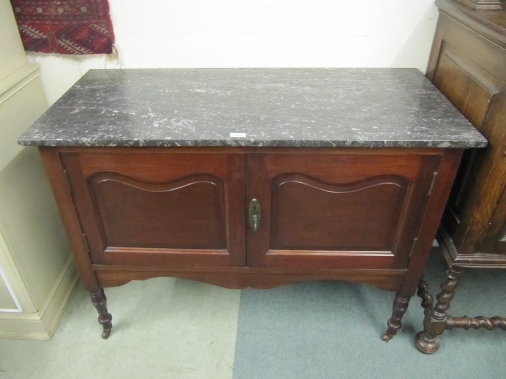 Appraisal: Art Nouveau mahogany washstand with marble top