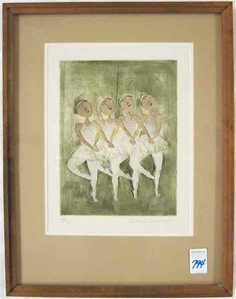 Appraisal: GRACIELA RODO BOULANGER SERIGRAPH Bolivia born four ballet dancers titled