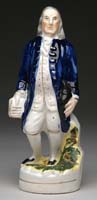 Appraisal: EARLY STAFFORDSHIRE FIGURE OF BENJAMIN FRANKLIN Circa shows a standing