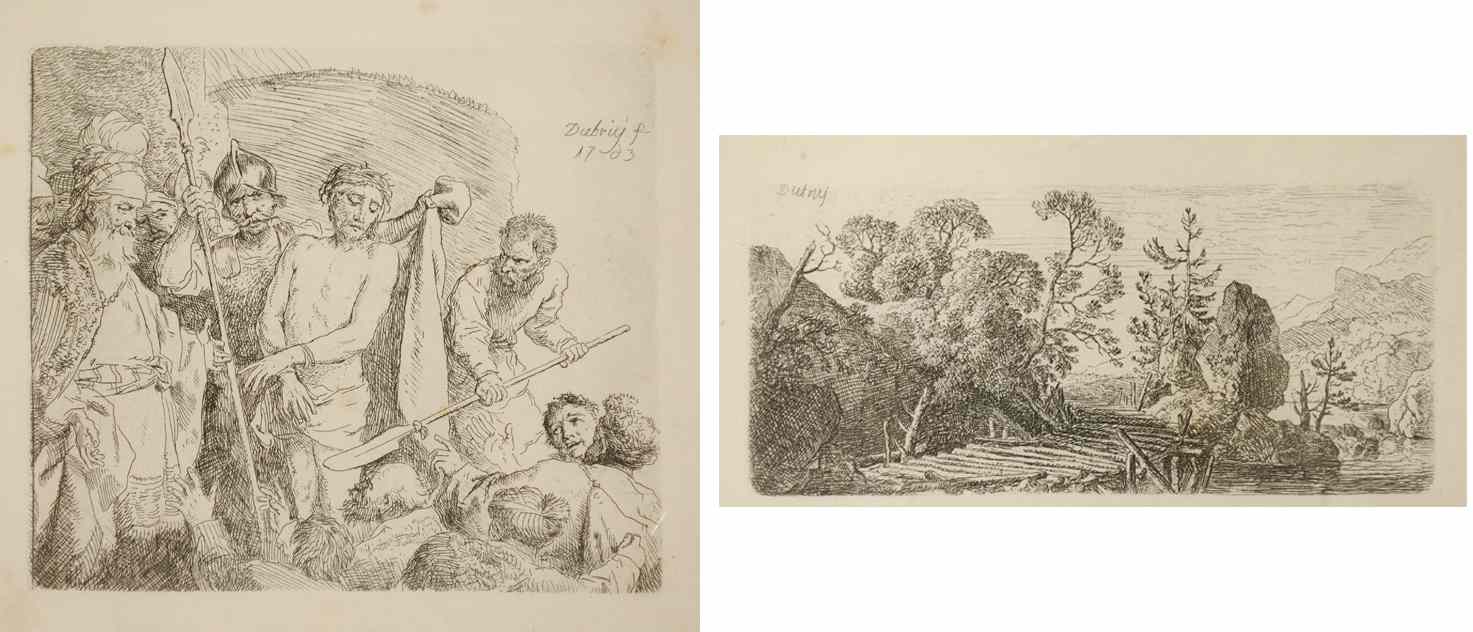 Appraisal: TWO ETCHINGS AFTER CHRISTIAN WILHELM ERNST DIETRICH DIETRICY German -