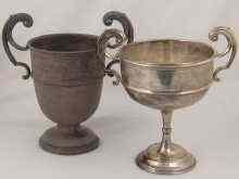 Appraisal: A two handled engraved silver trophy cup hallmarked London c