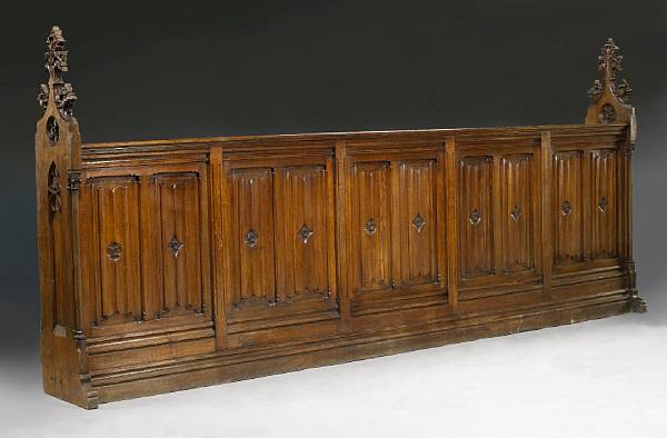 Appraisal: A pair of French Gothic Revival oak choristers mid th