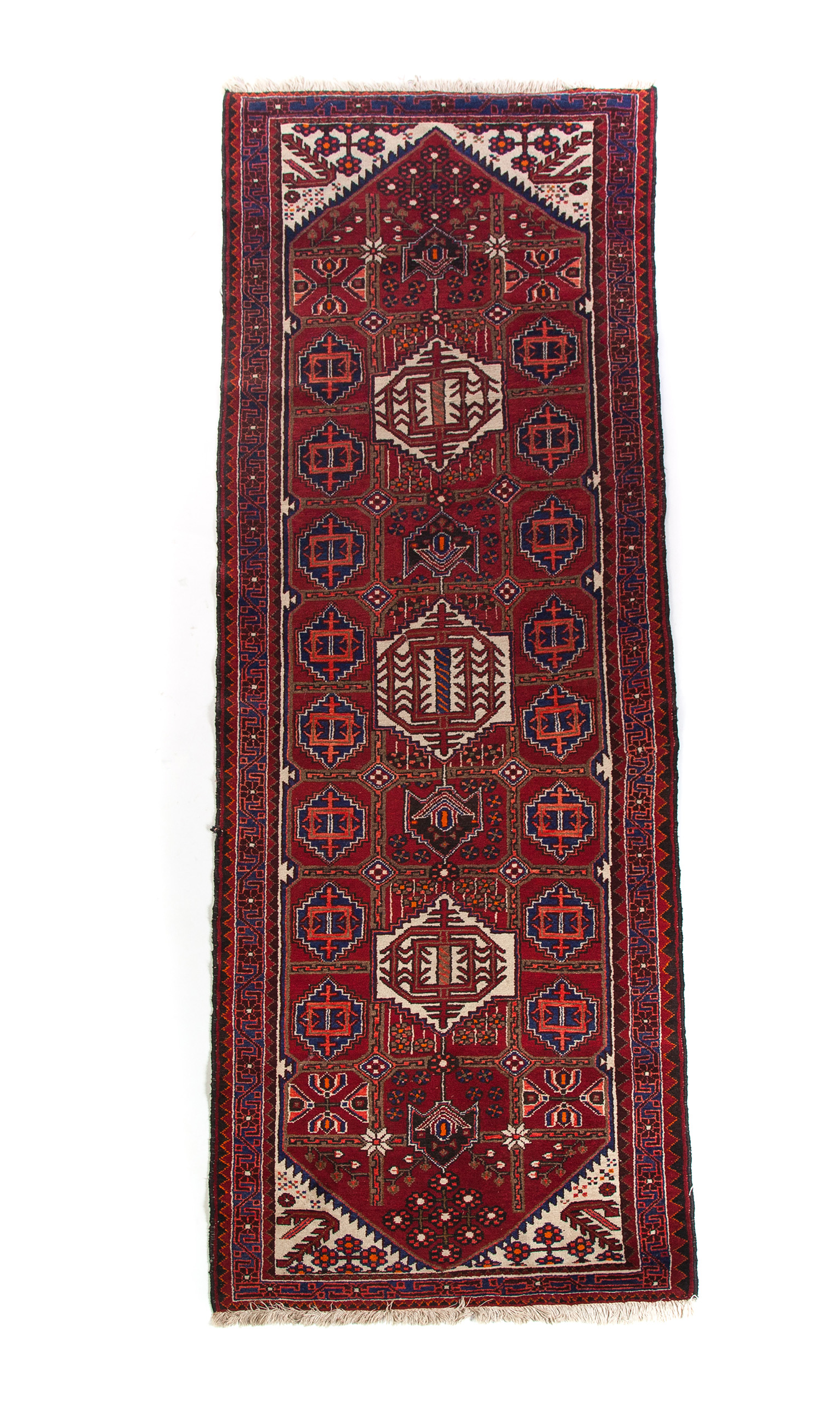 Appraisal: HANDMADE ORIENTAL RUNNER Iran nd half- th century wool Red