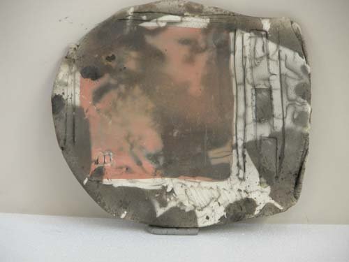 Appraisal: Abstract Wall Relief Abstract Wall Relief Smokeless Raku on Ceramic