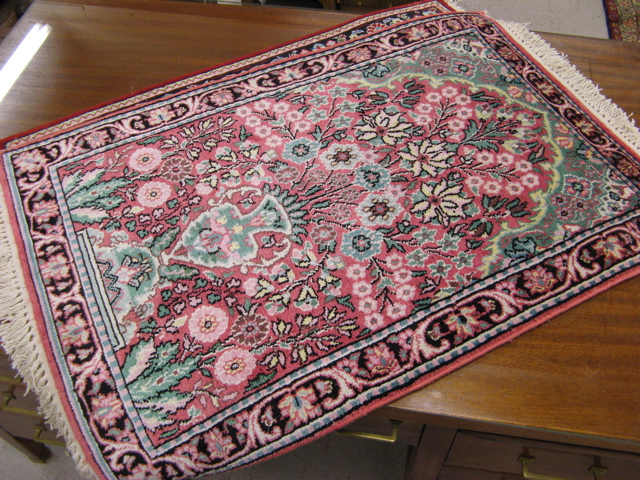 Appraisal: TWO HAND KNOTTED ORIENTAL AREA RUGS ' x ' prayer