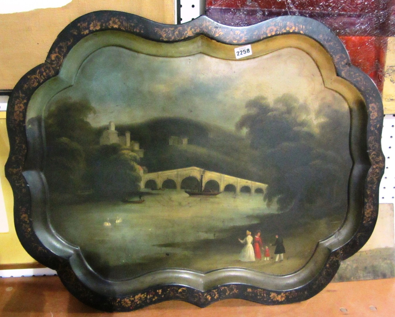 Appraisal: A black lacquer papier mache tray