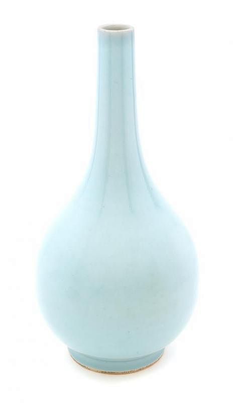 Appraisal: A Clair-de-Lune Glaze Porcelain Bottle Vase Height inches A Clair-de-Lune