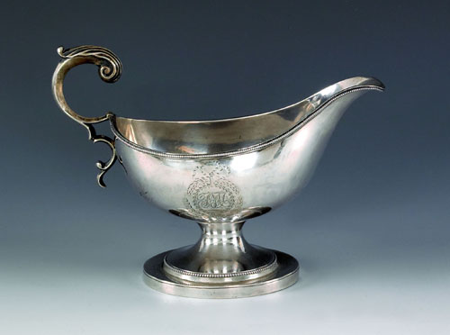 Appraisal: Philadelphia silver sauce boat late th c bearing the touch