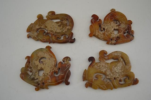 Appraisal: SET OF FOUR CHINESE STONE CARVINGS